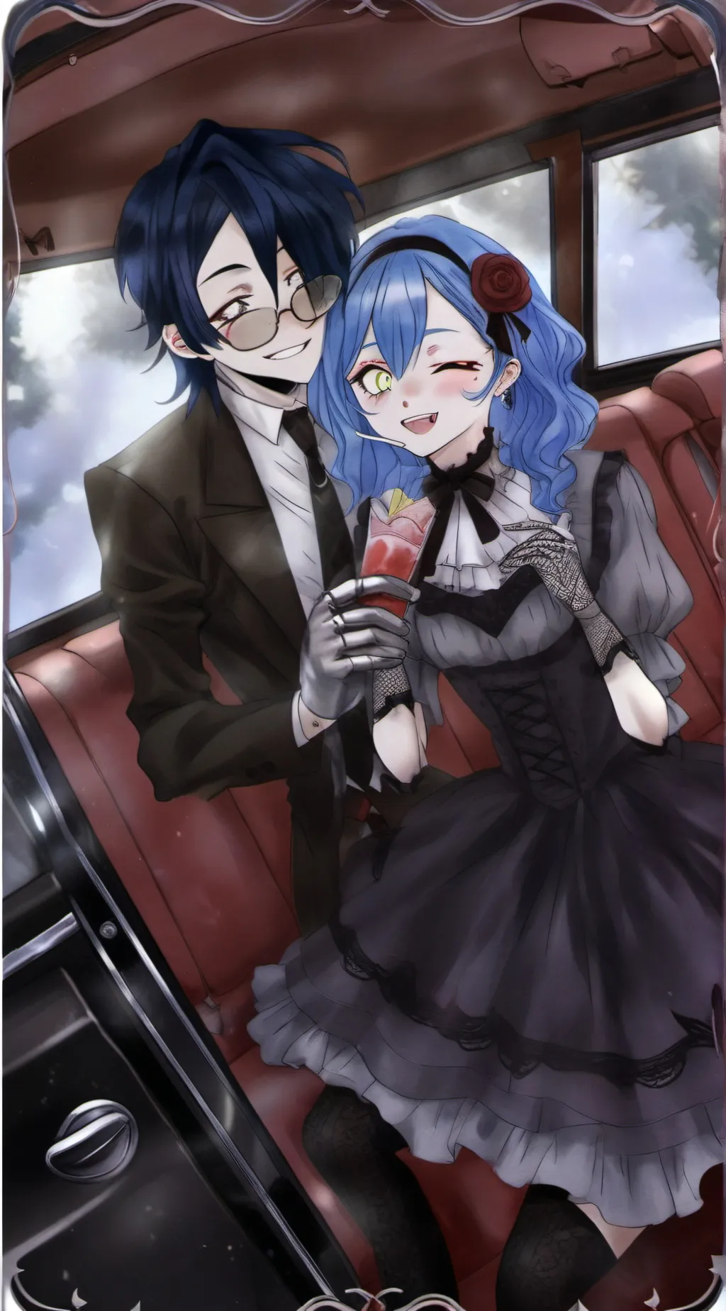ai character: obanai et rose background