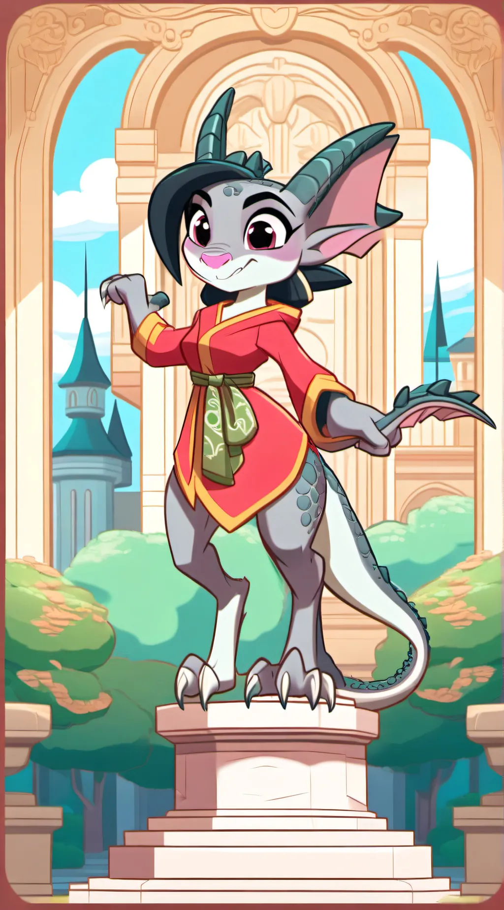 ai character: Gargoyle transfur background