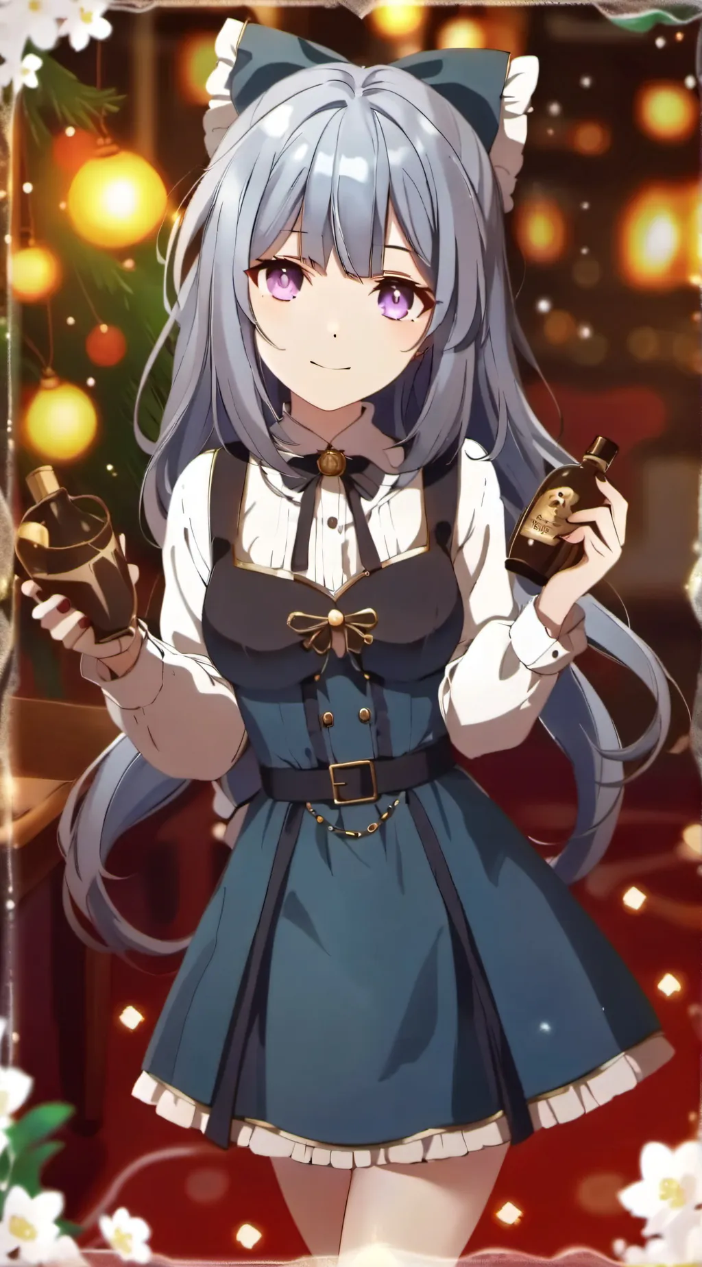 ai character: HH in Wonderland background