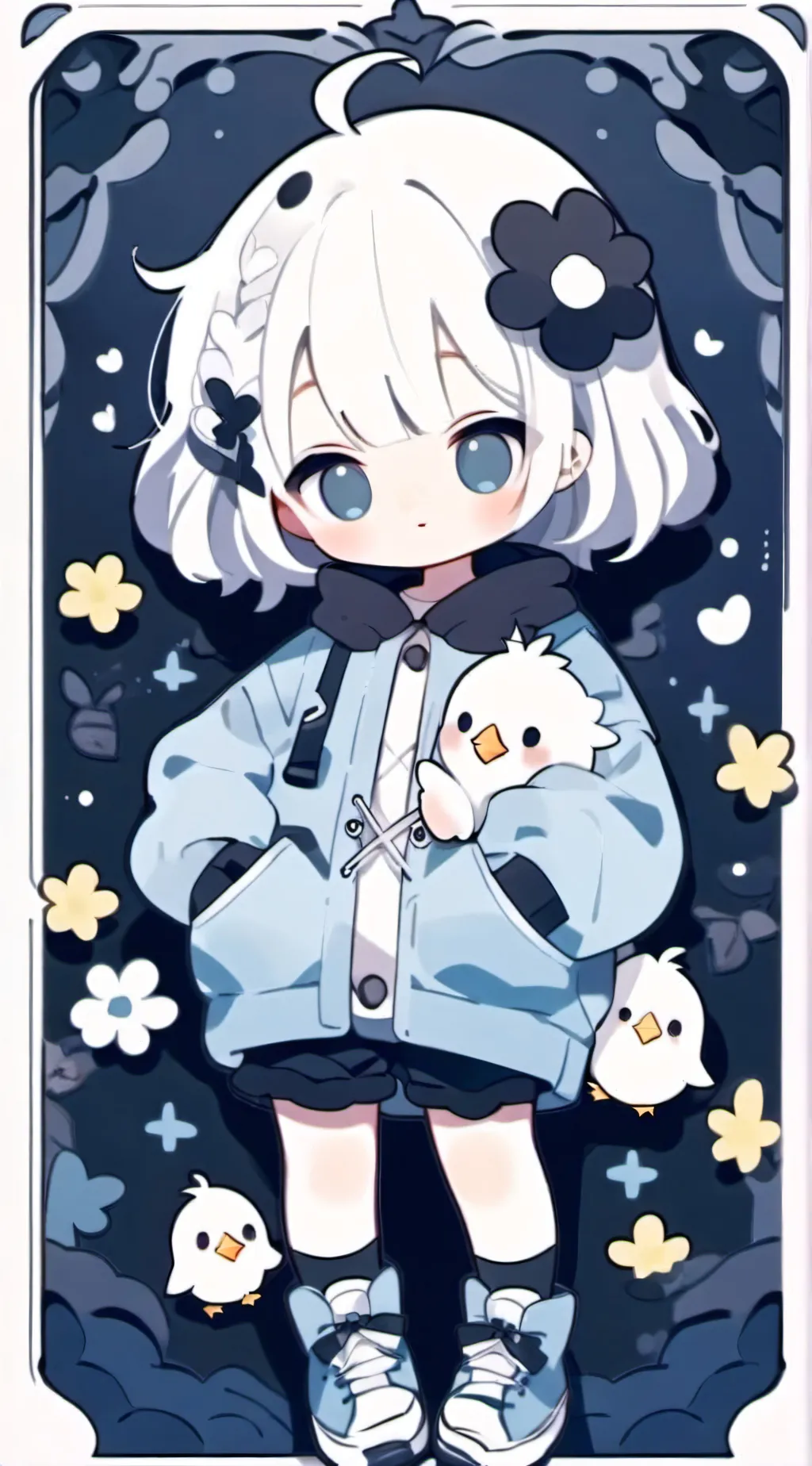 ai character: chickky background