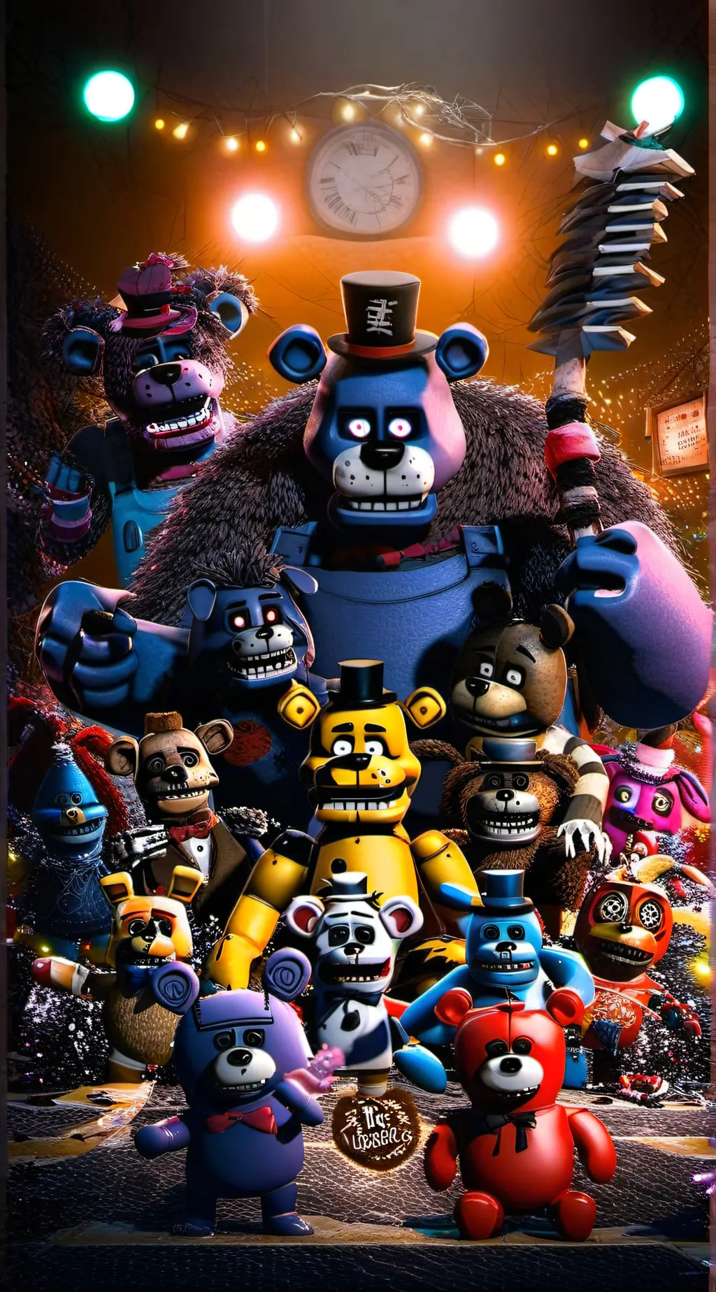 ai character: Fnaf rain day background