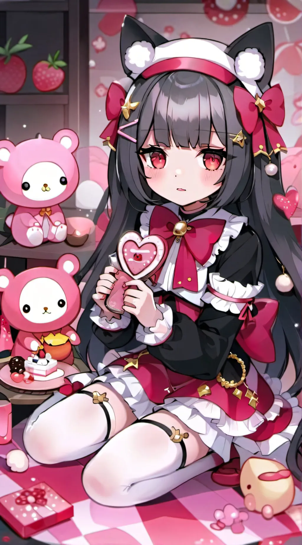 ai character: 🌹My Melody Kuromi🌹 background