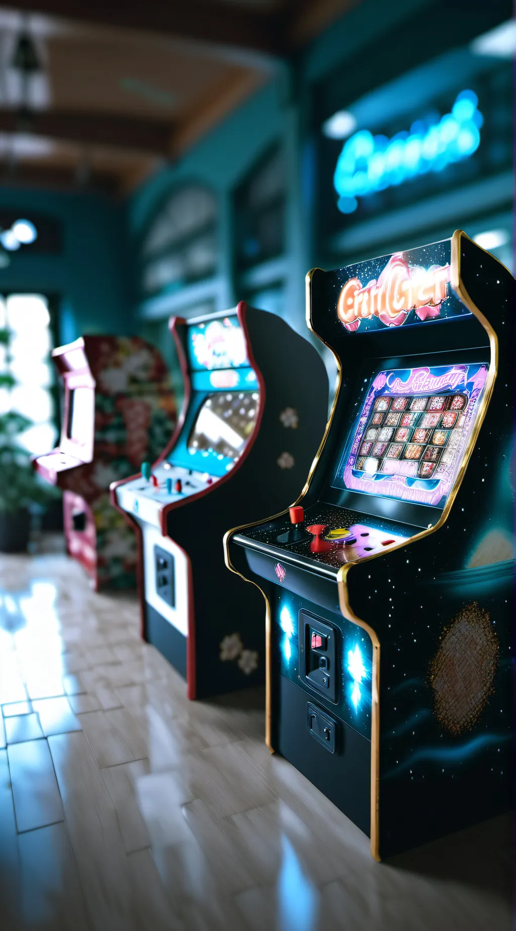 ai character: Kny arcade  background