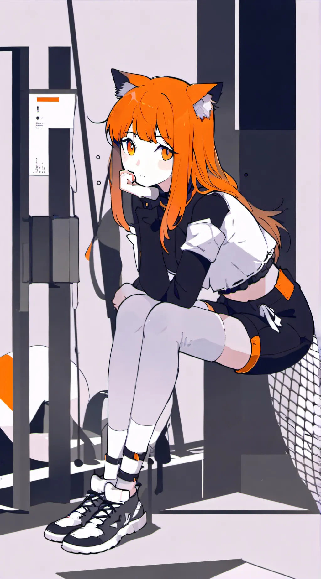 ai character: Nalla(ginger cat) background