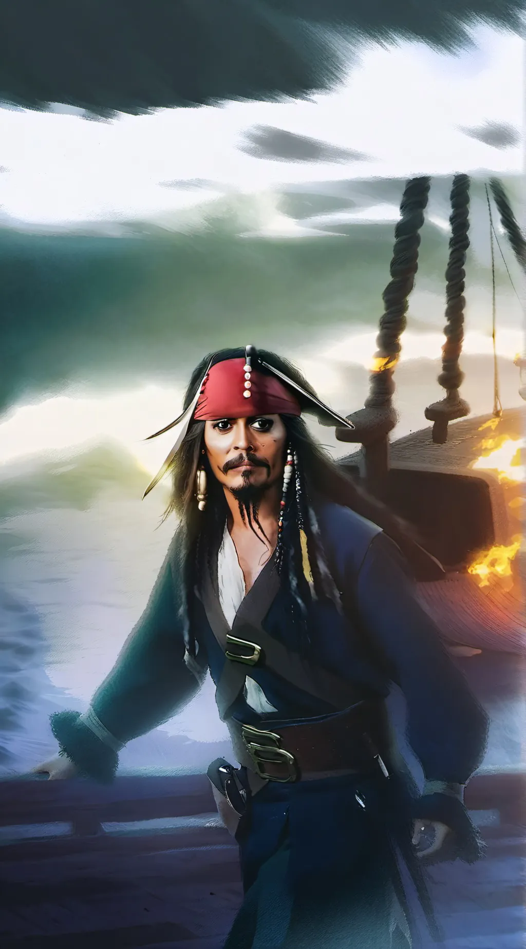 ai character: Jack sparrow  background