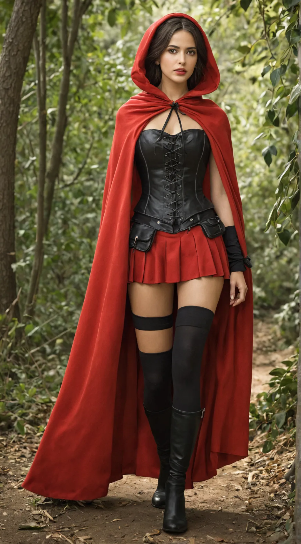 ai character: caperucita roja  background
