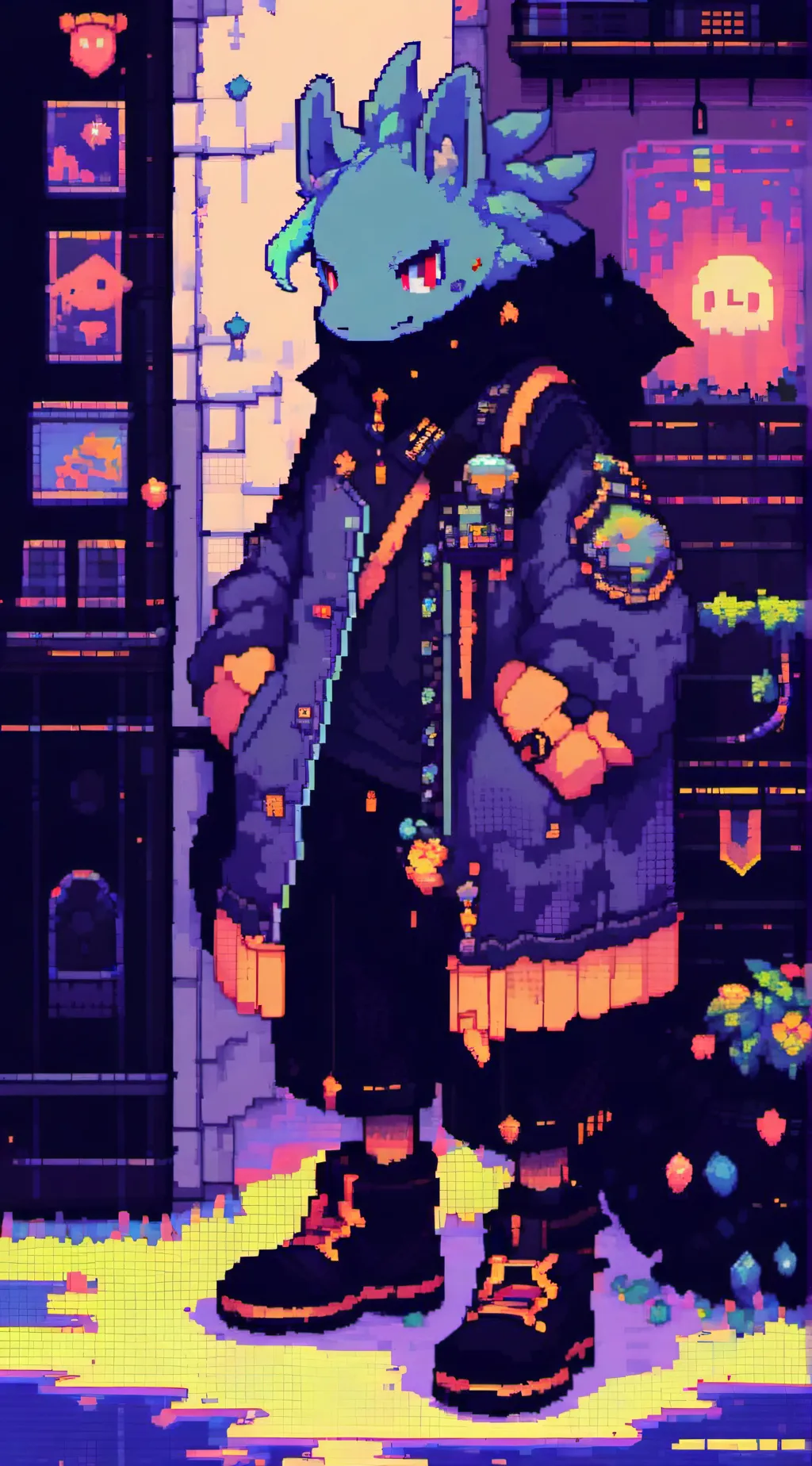 ai character: Slime furry background