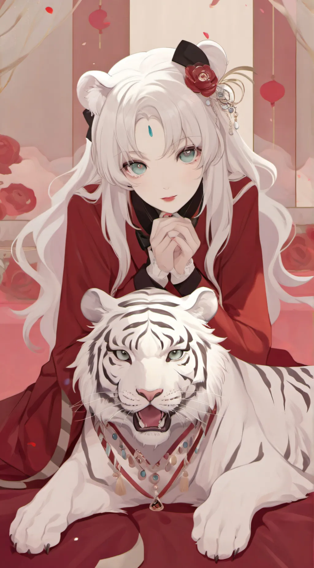 ai character: white tiger ♥  background
