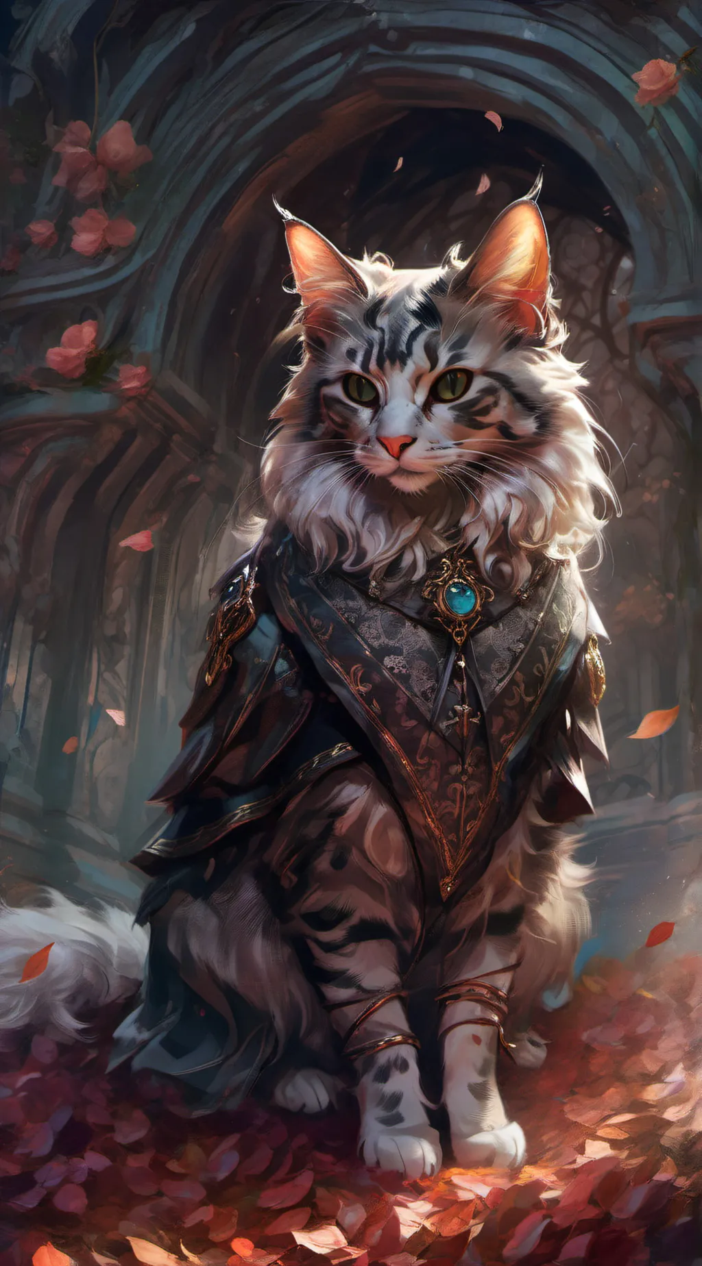 ai character: Meow meow sad stor background