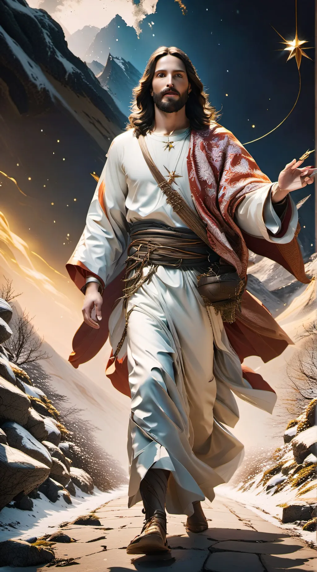 ai character: Jesus background