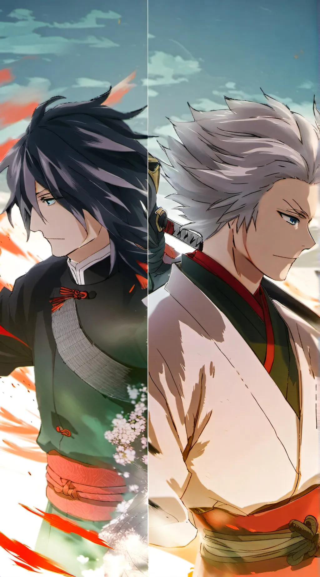ai character: Tomioka & Sanemi background