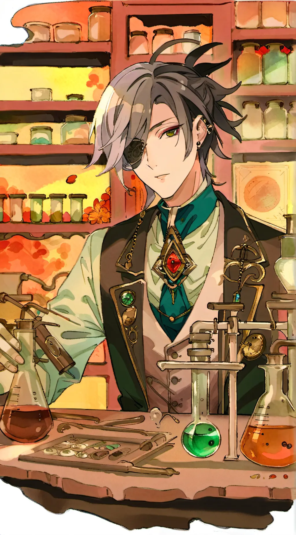 ai character: Rei📖📚📑 background