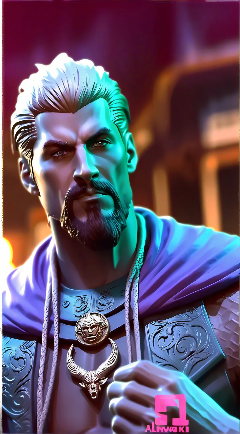 ai character: Sigma Chad  background