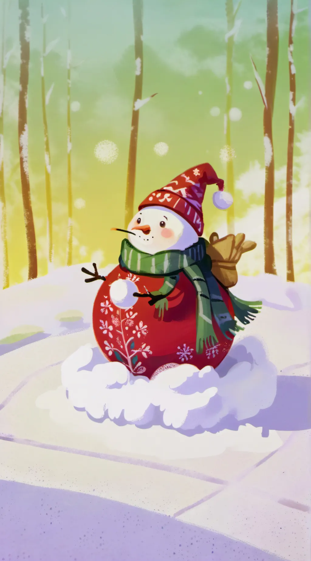 ai character: snowball background
