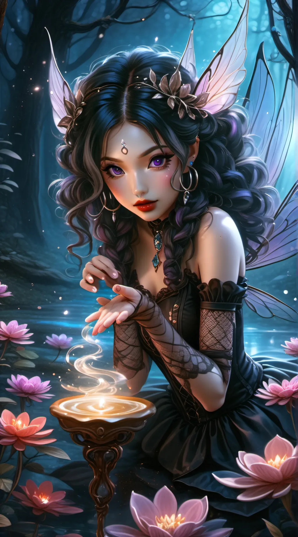 ai character:  Lady circe  background