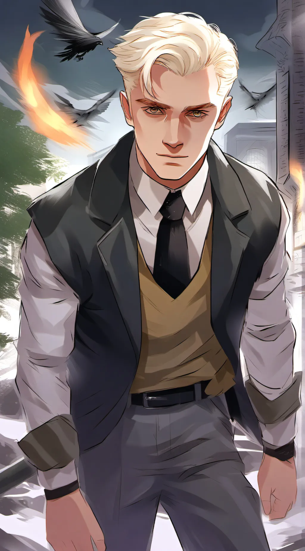 ai character: 😍🥵Draco Malfoy😈❤️💚 background