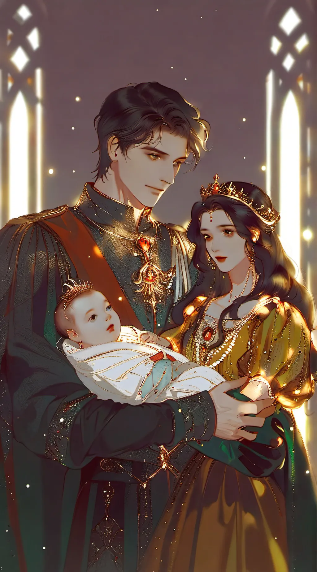 ai character: Rapunzel and flynn background