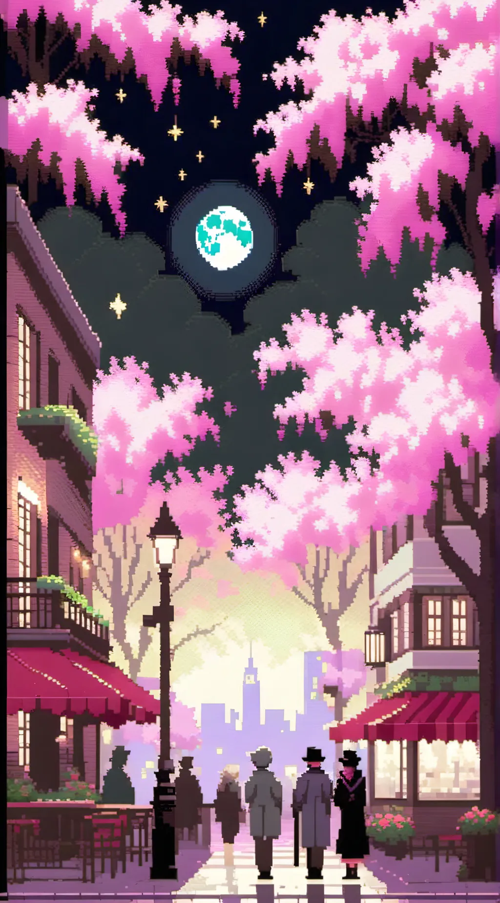 ai character: peaceful night background
