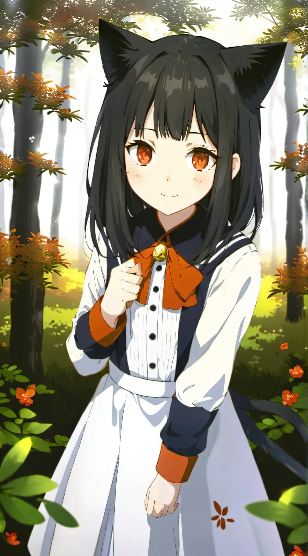 ai character: Little cat girl background
