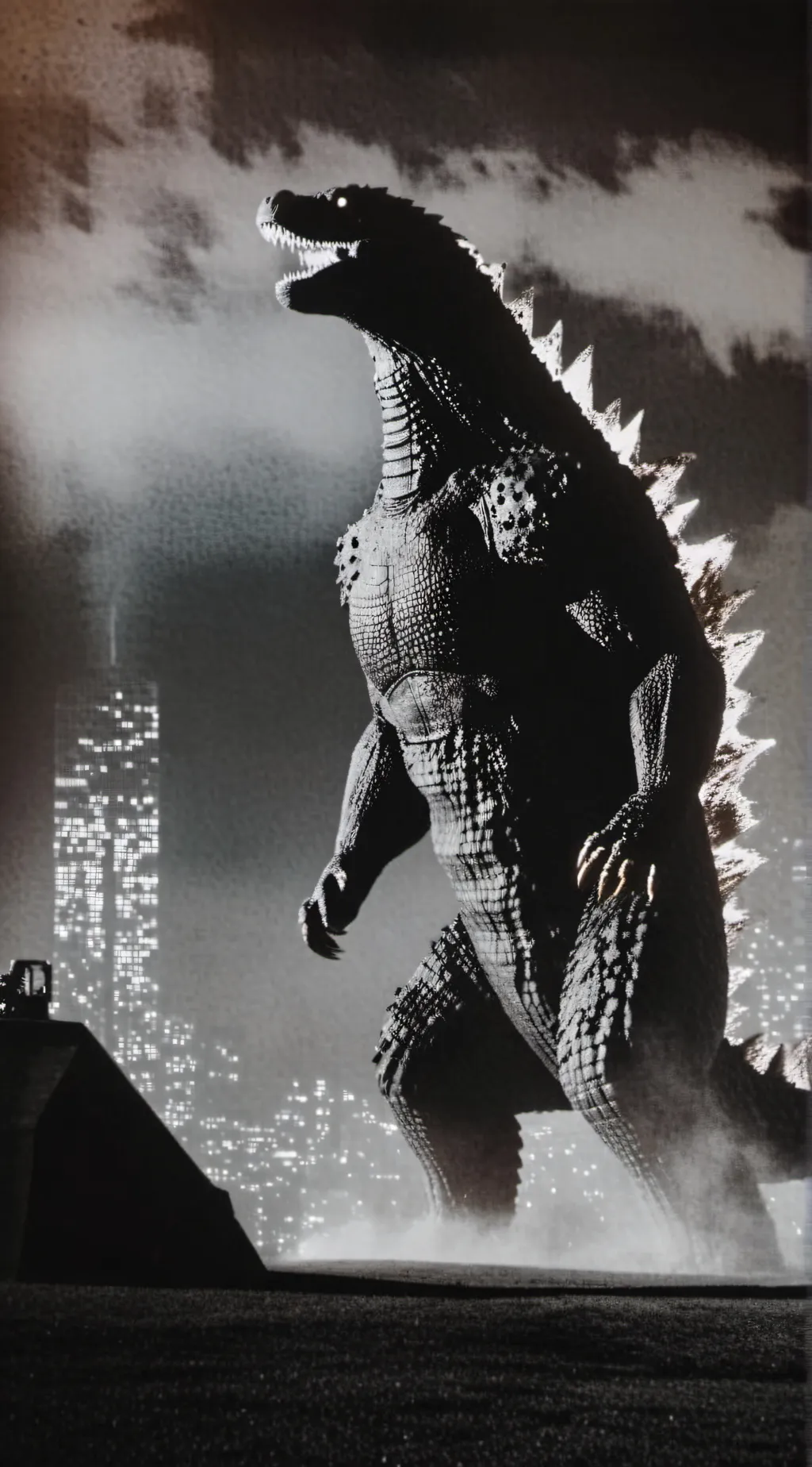 ai character: Godzilla 1954 background