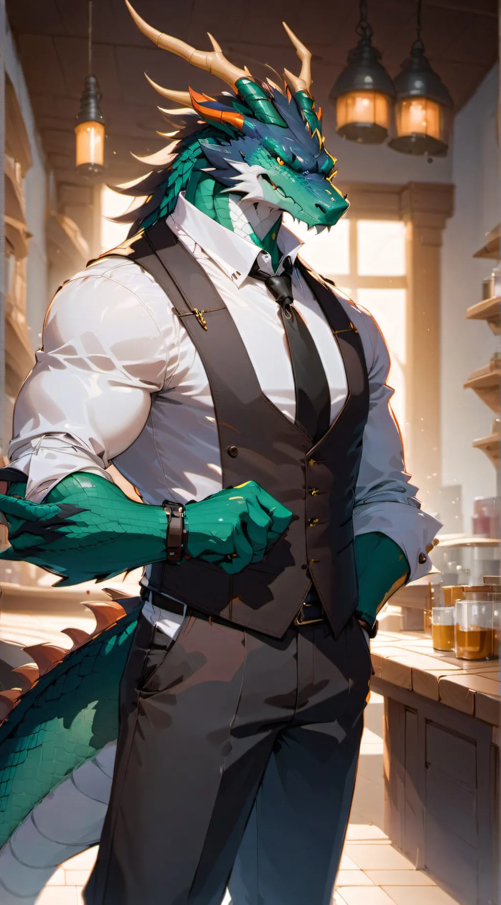 ai character: Dragon Servant background