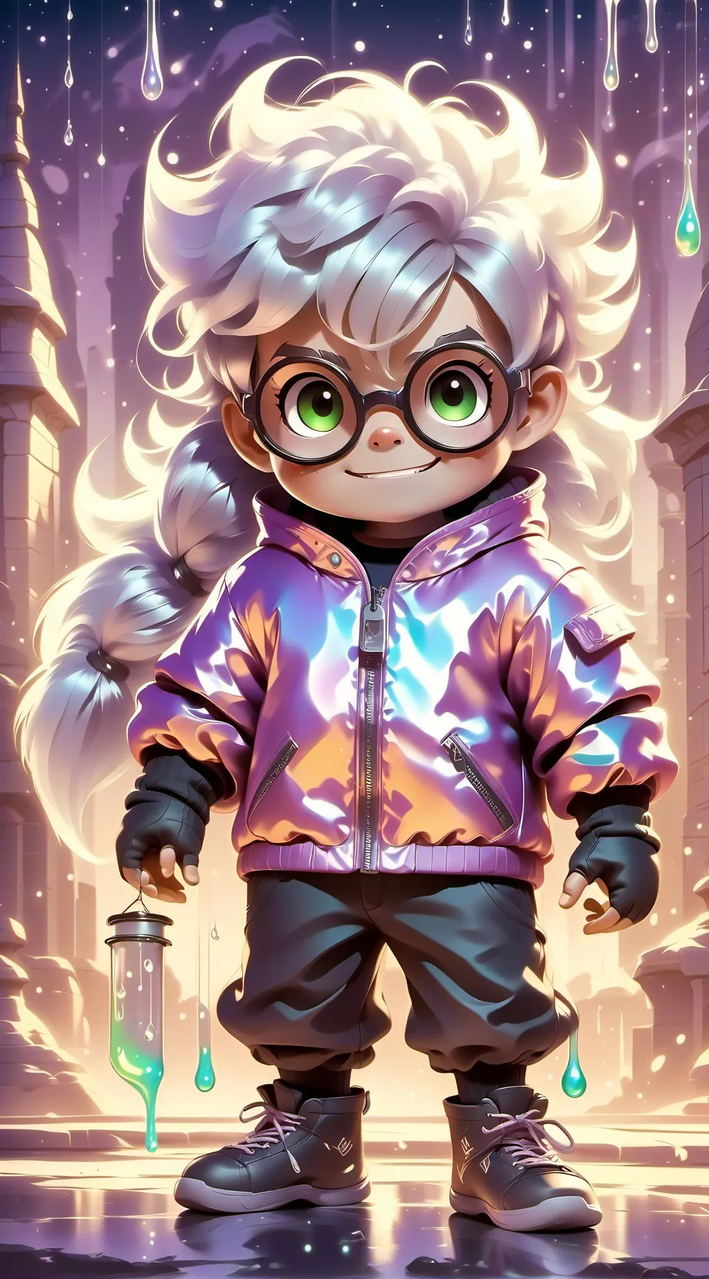 ai character: white nuclear  background