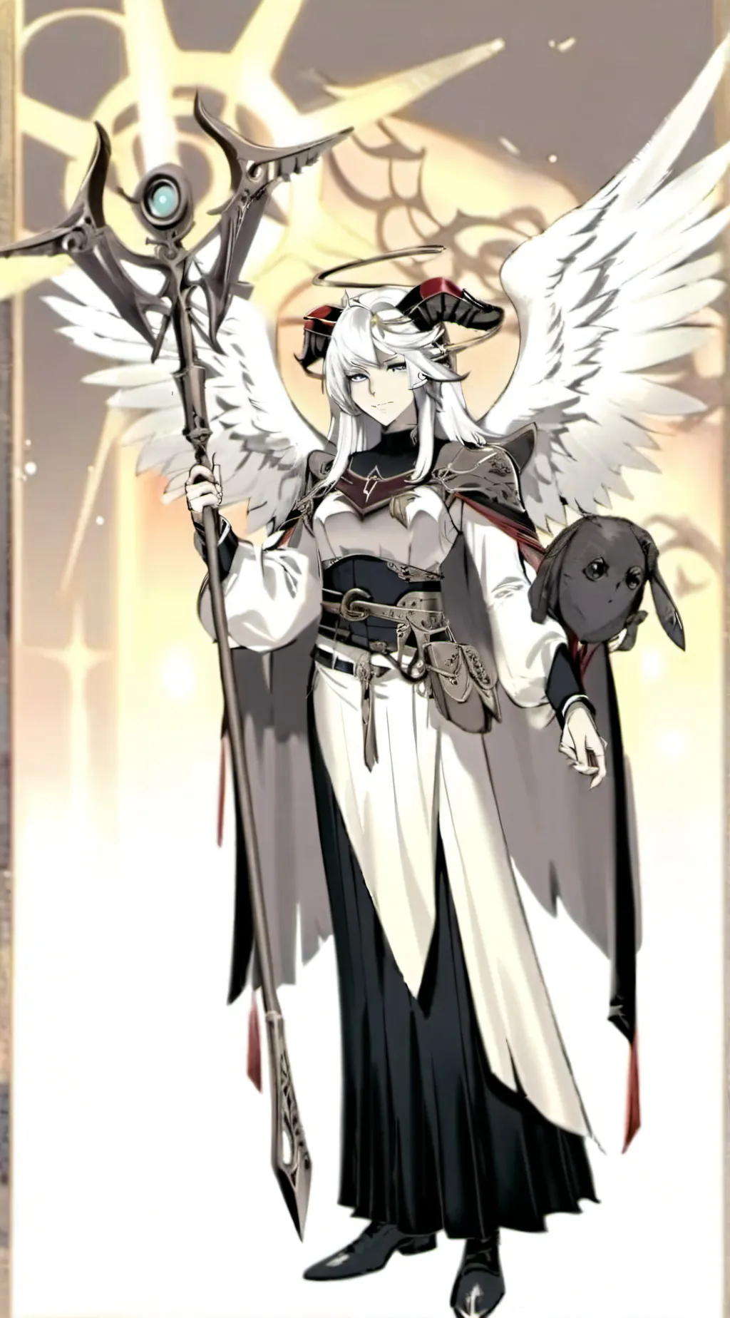 ai character: Angelic warden background