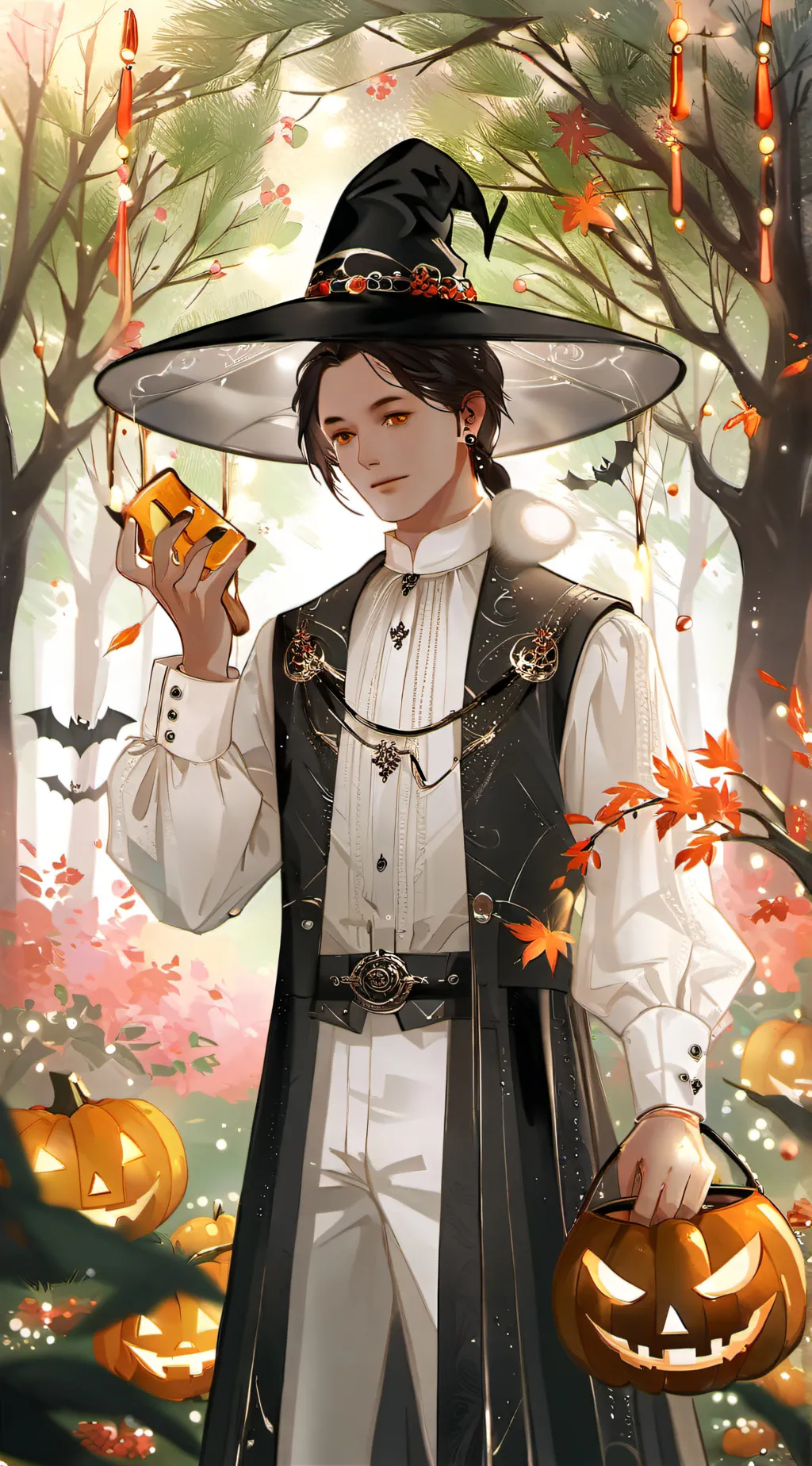 ai character: MHA Halloween background