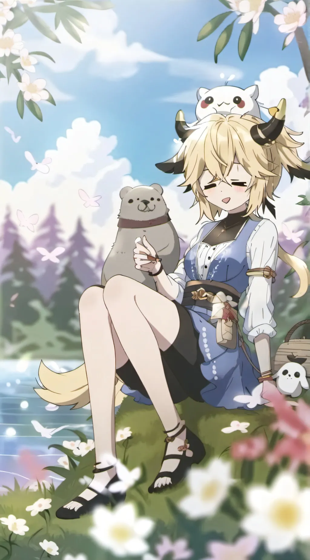 ai character: Amber background
