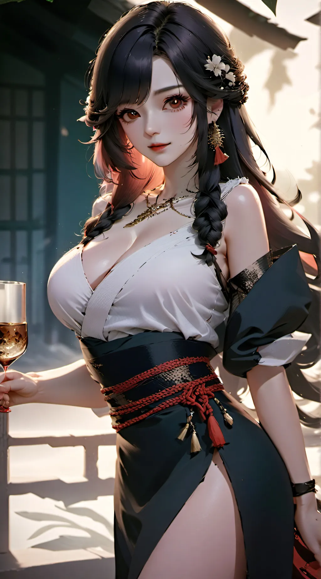 ai character: 酒吧的女孩 background
