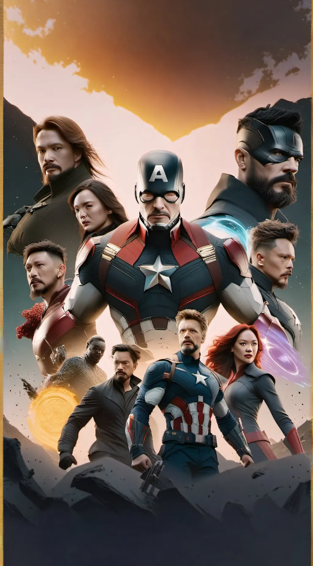 ai character: Avengers  background