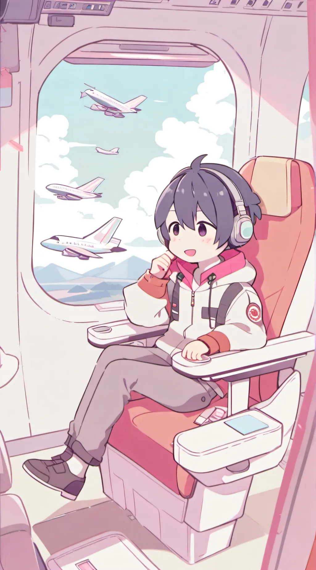 ai character: The airplane background