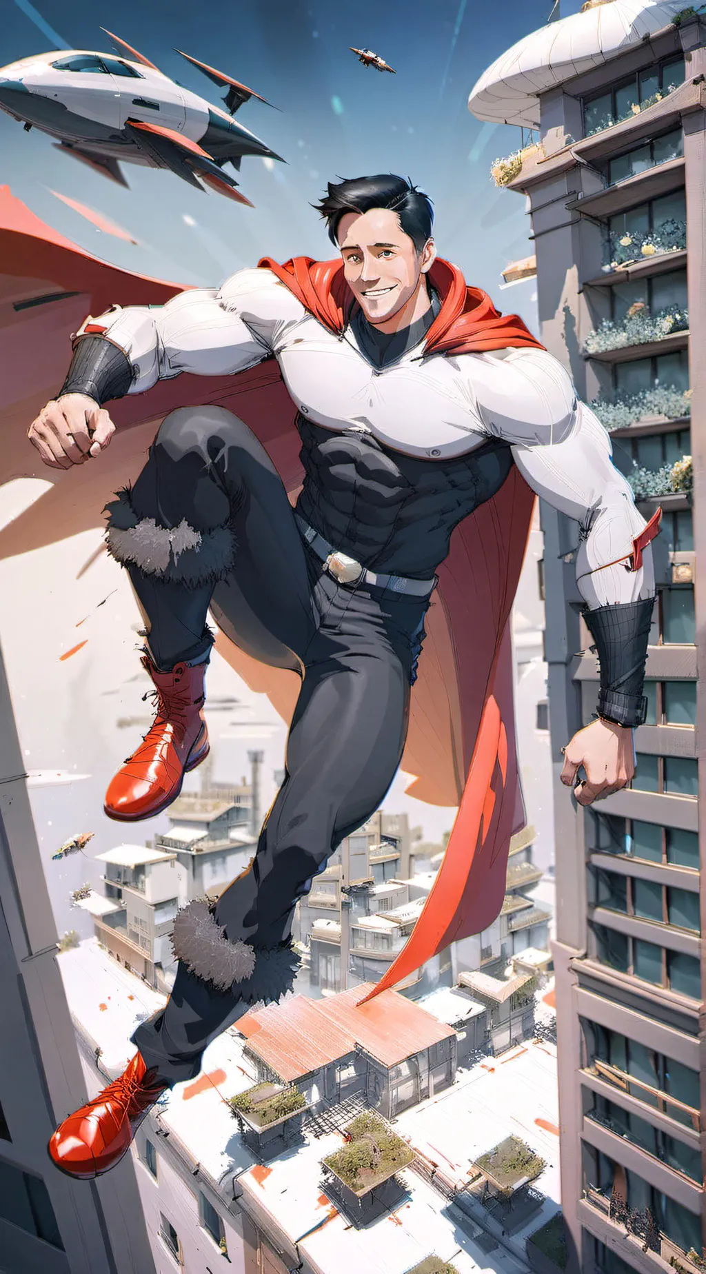 ai character: Young Omniman  background