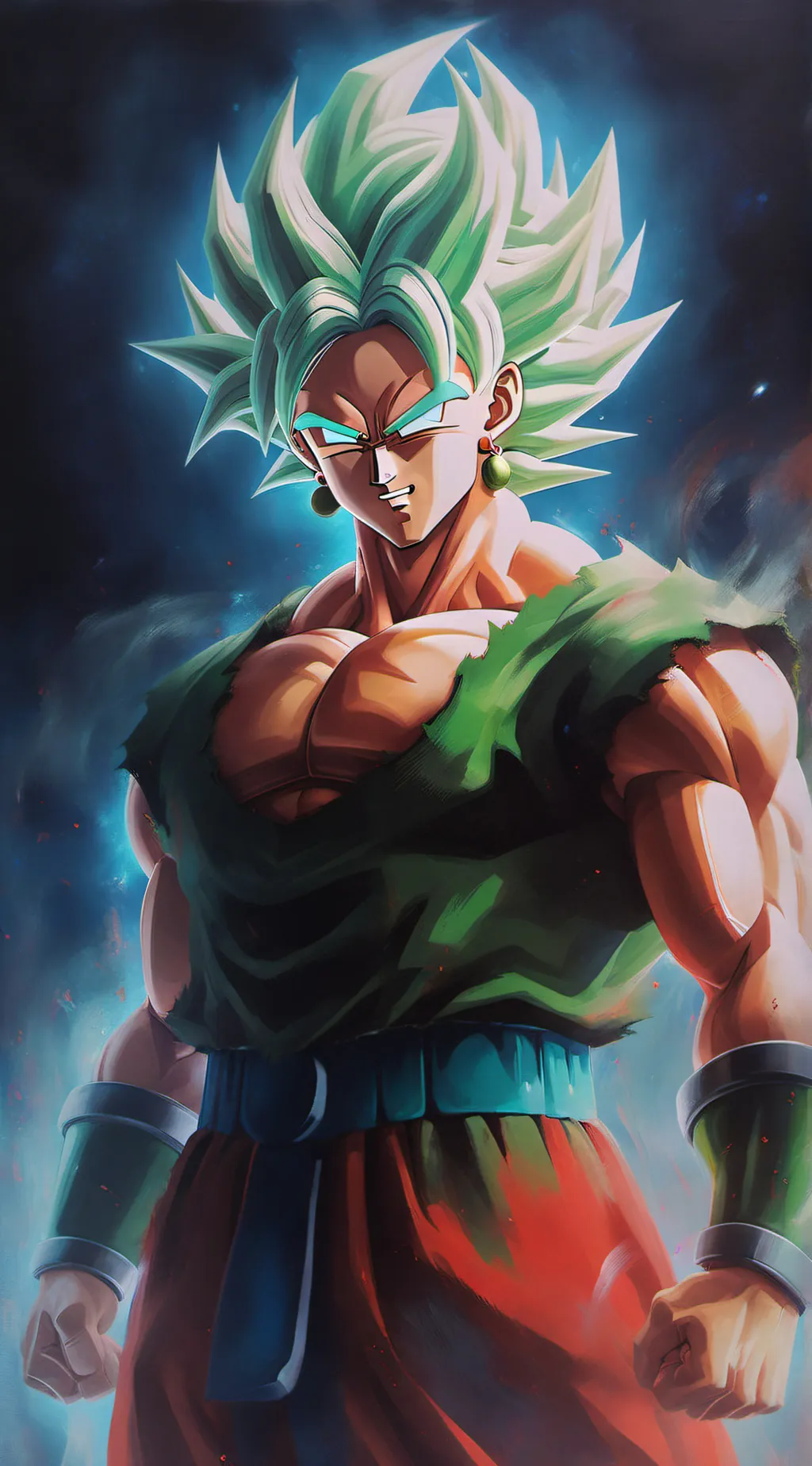 ai character: Broly Dragon Ball background