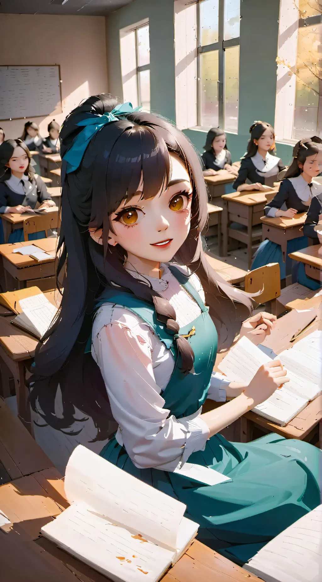 ai character: Only Girl School background
