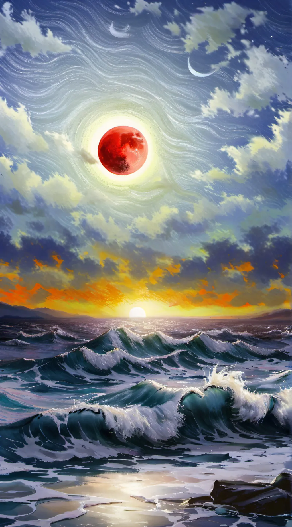 ai character: FPE blood moon background