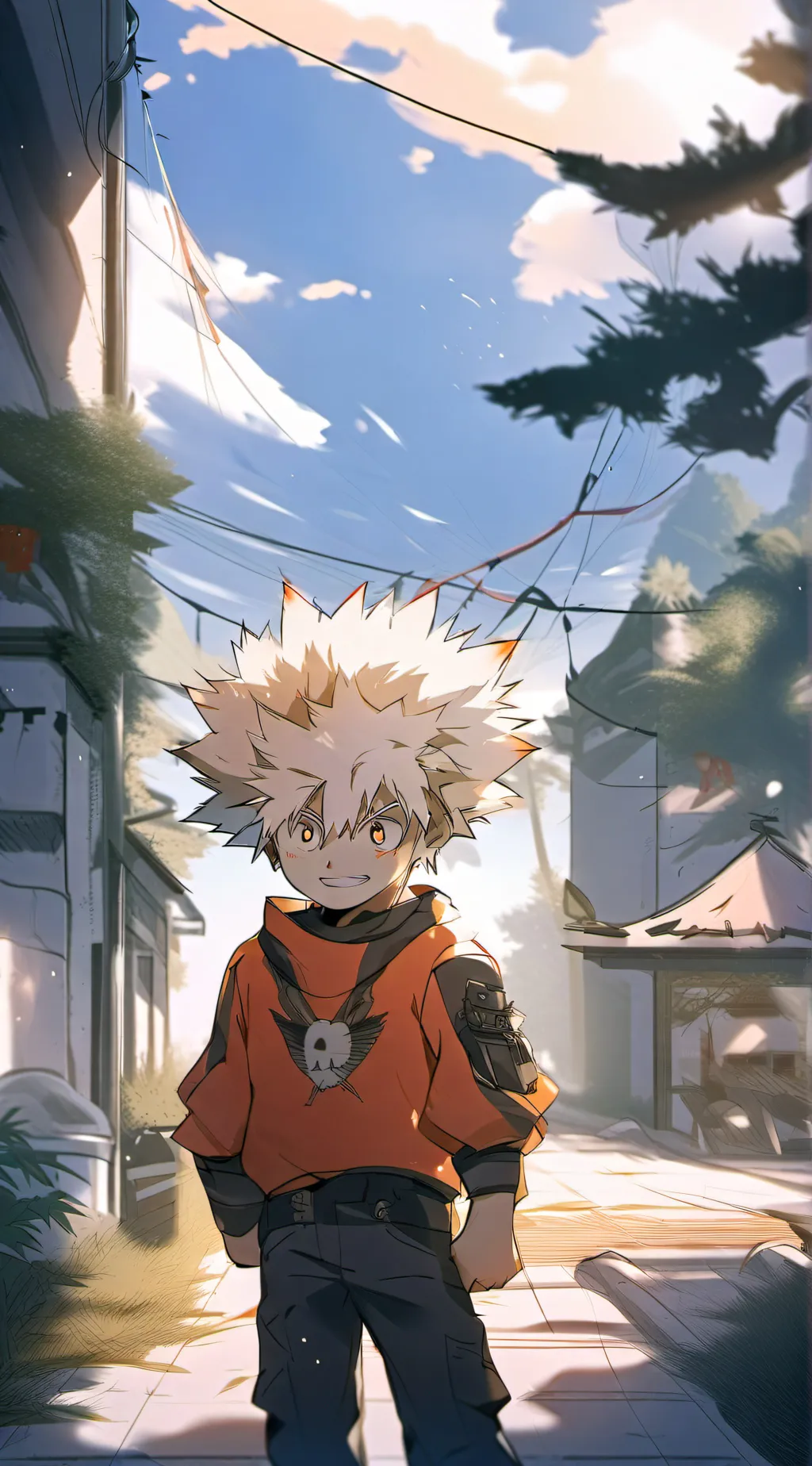 ai character: Bakugo and deku,  background