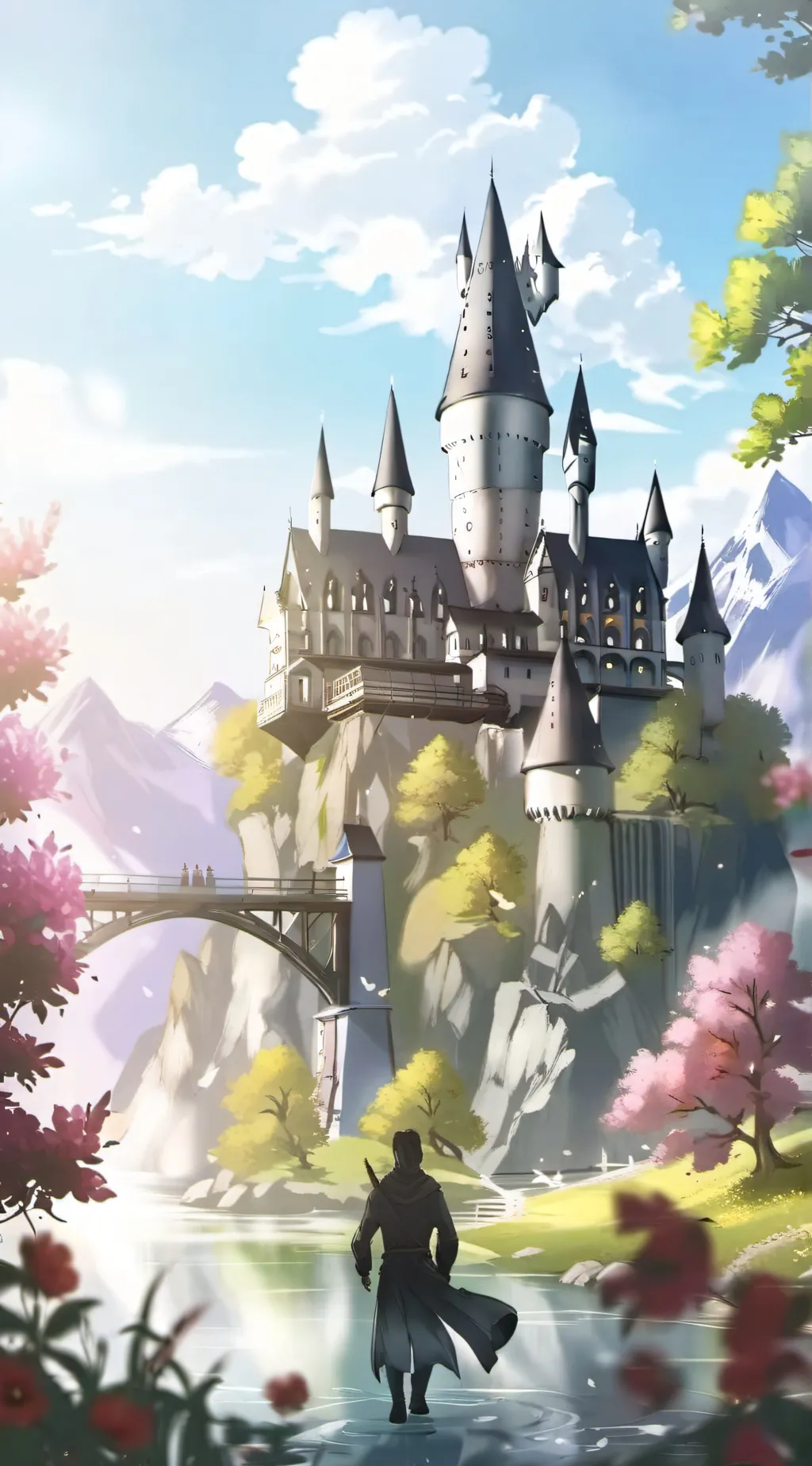 ai character: Hogwarts batle background