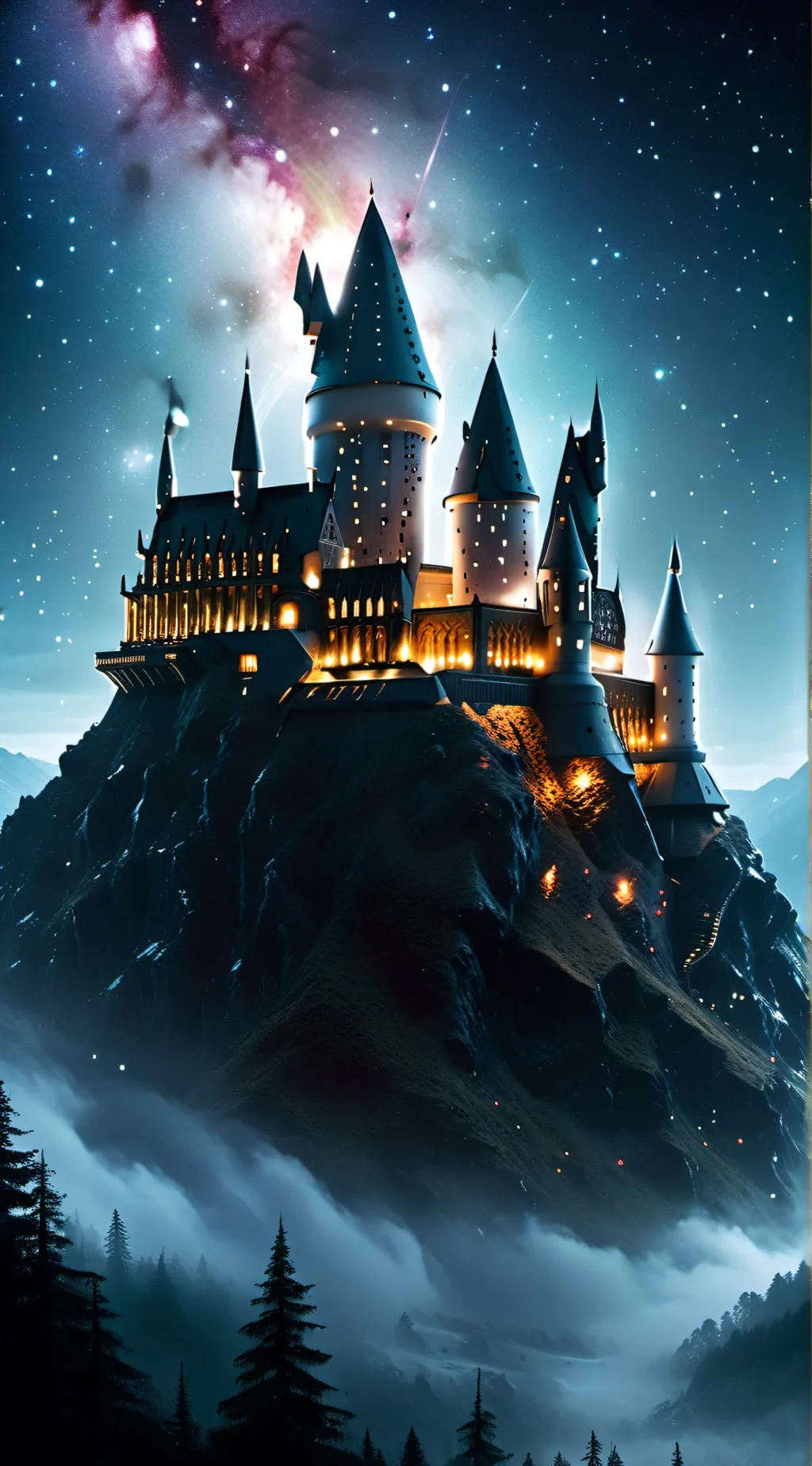 ai character: Hogwarts beachtrip background