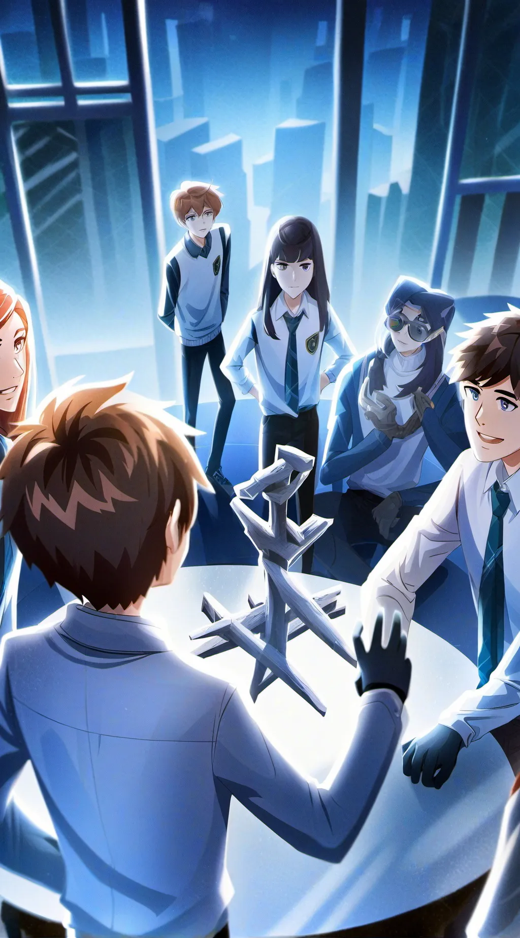 ai character: skibidi school  background