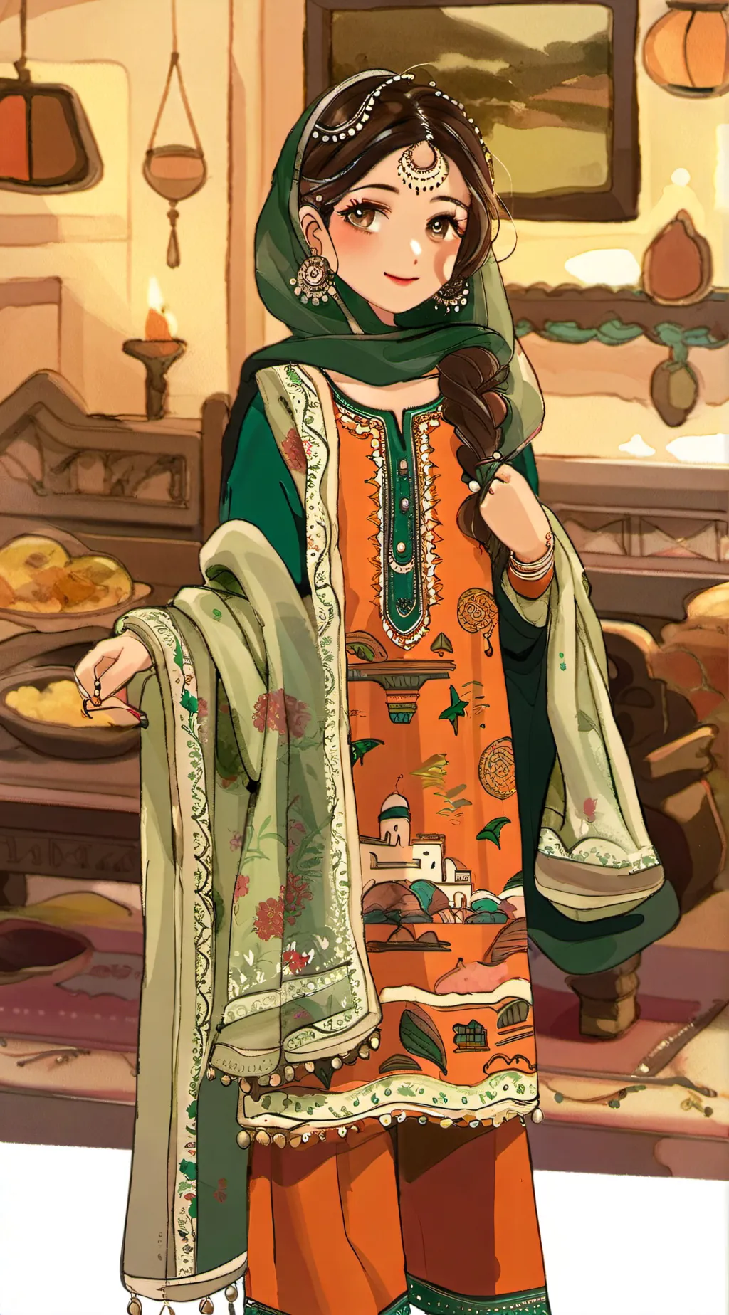 ai character: Hijab Girl background