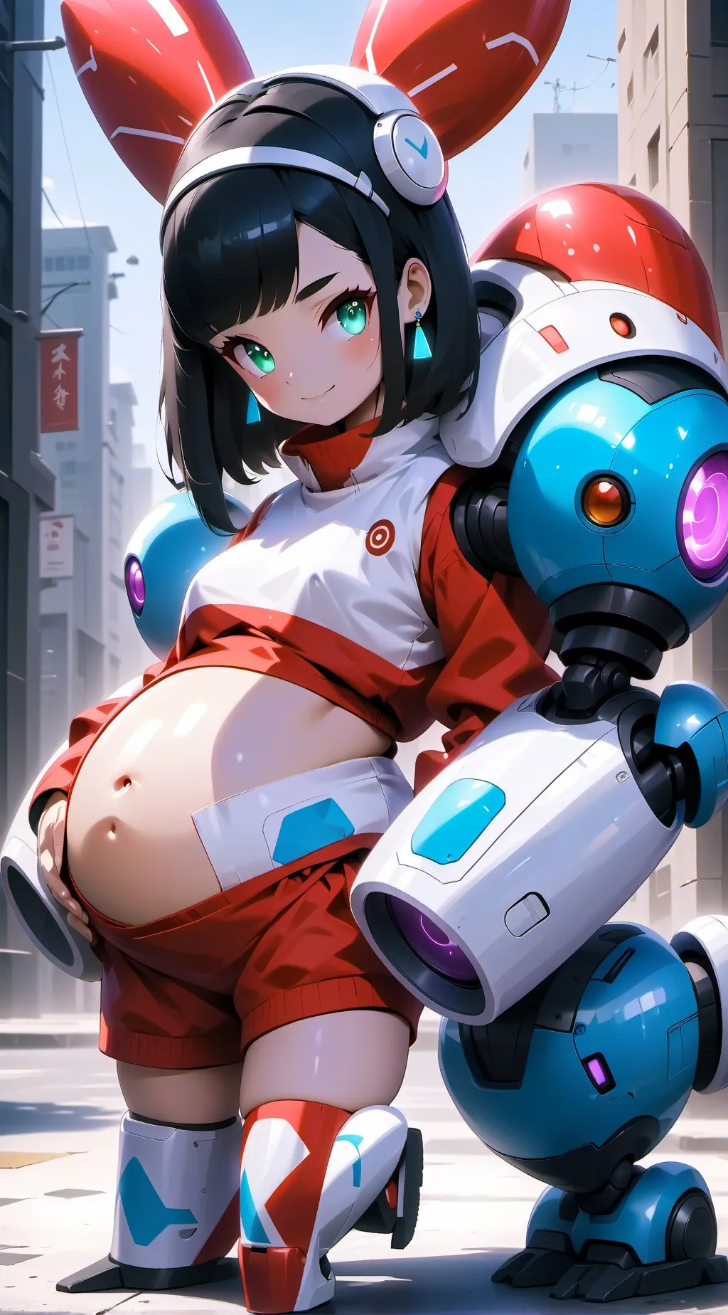 ai character: Pregnant background