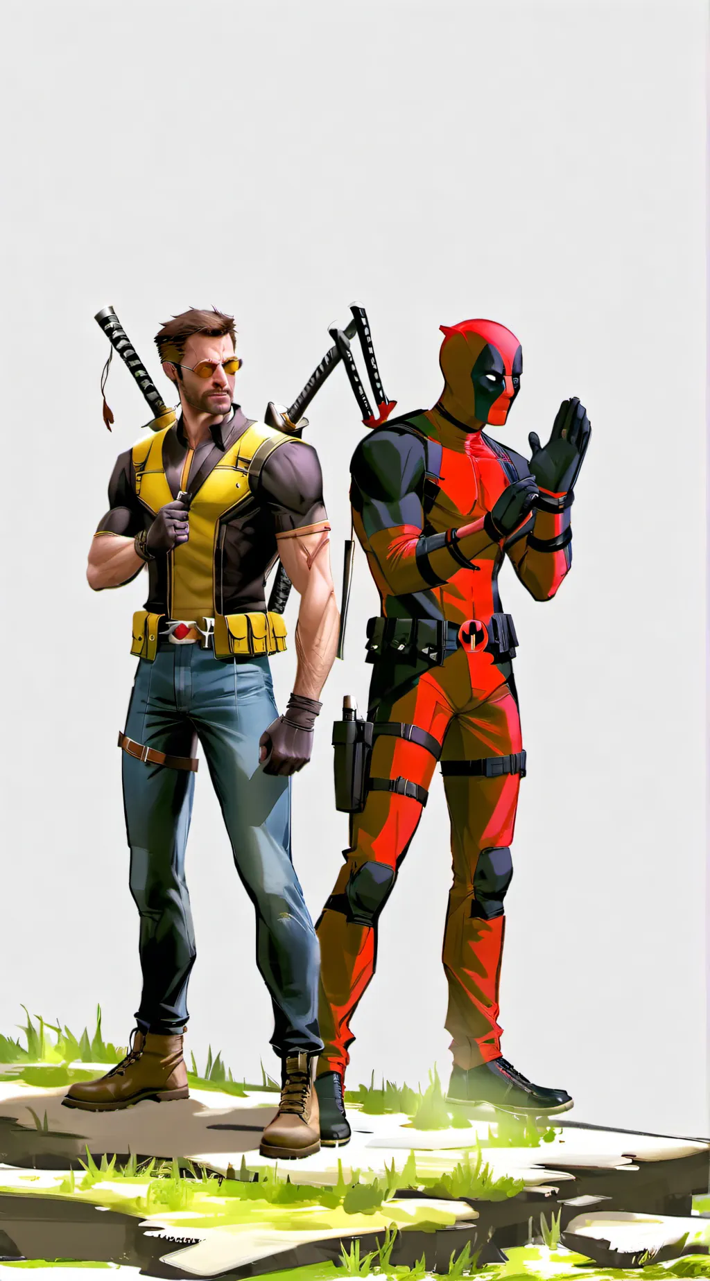 ai character: wolverine deadpool background