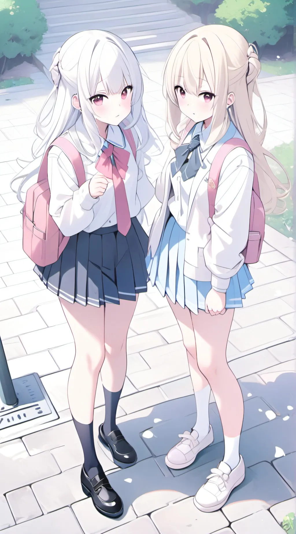 ai character: Lily and Violet background
