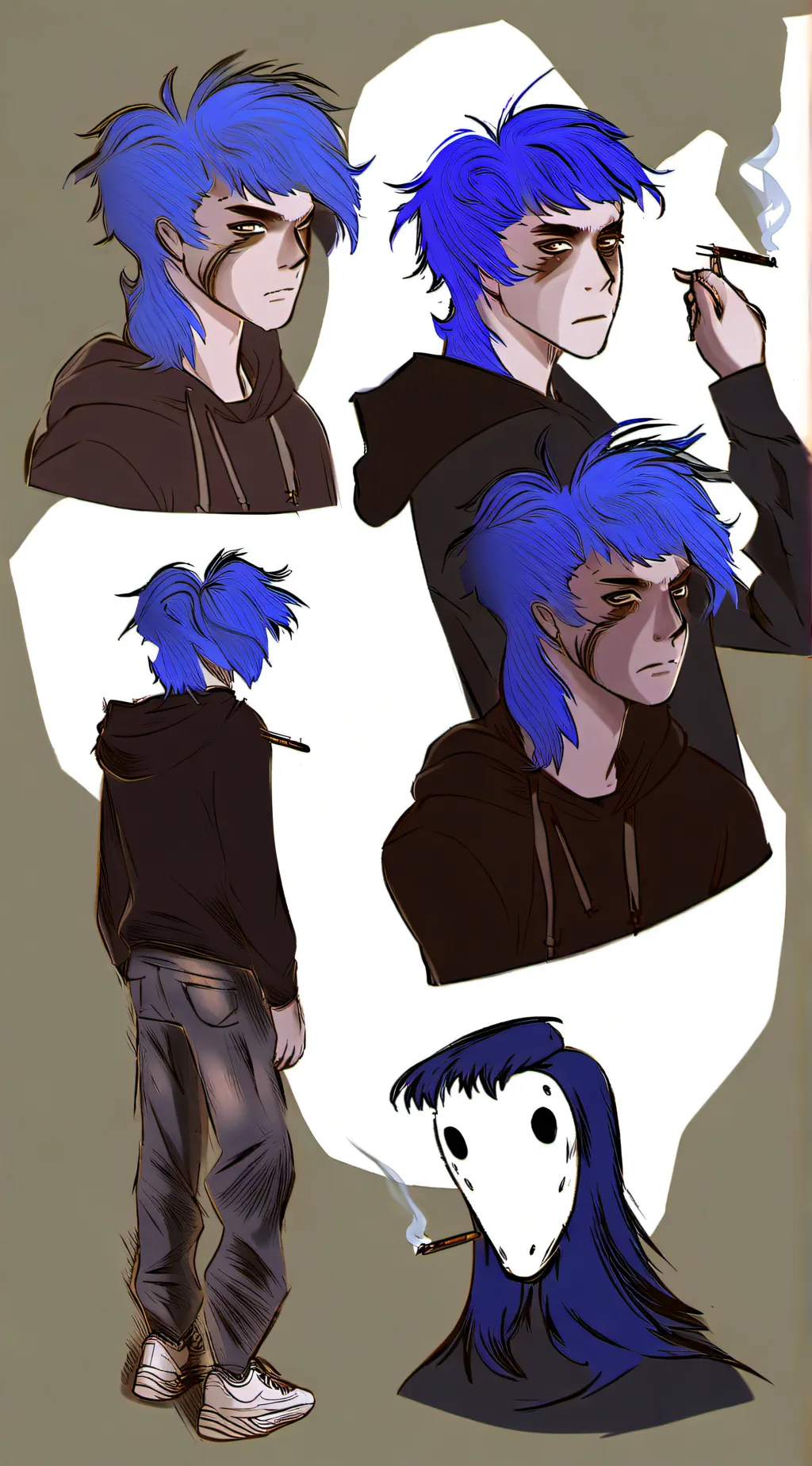 ai character: Sally face  background