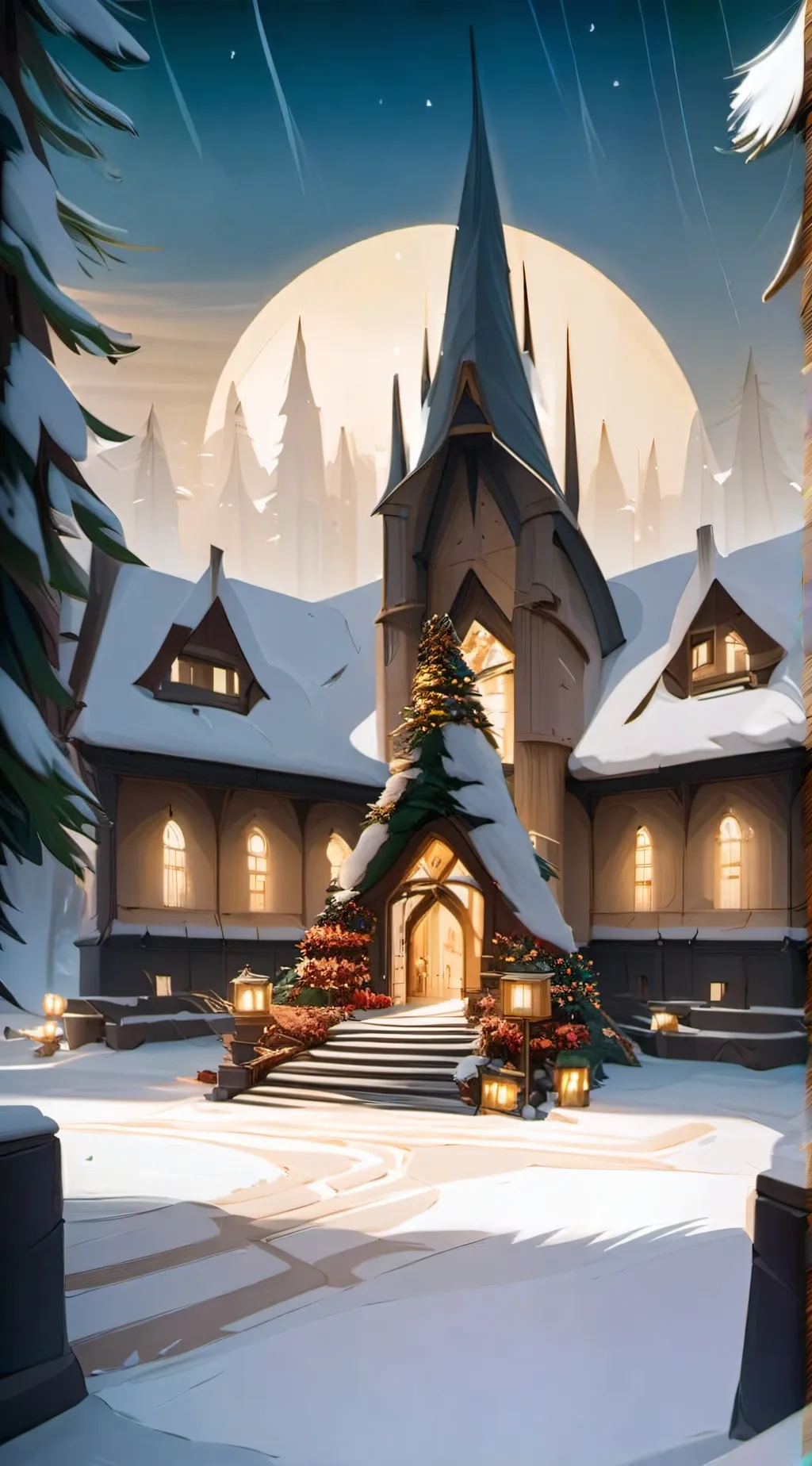 ai character: hogwarts christmas background