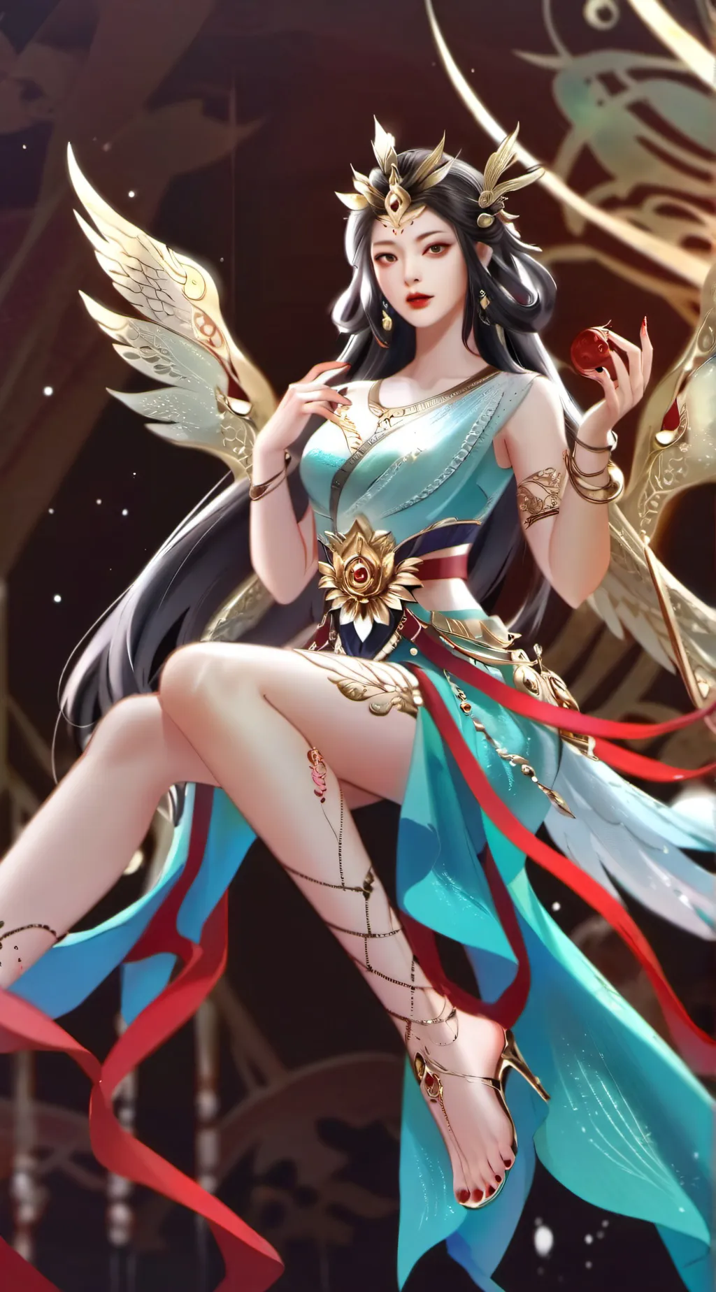 ai character: Foot Goddess  background