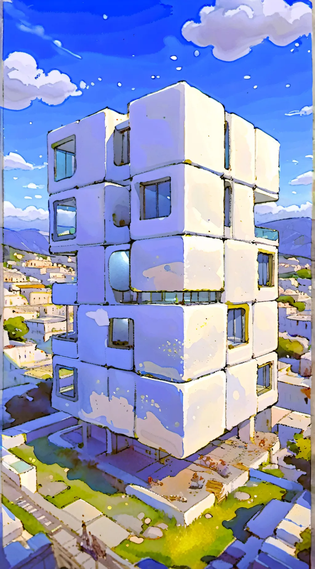 ai character: The cube company. background