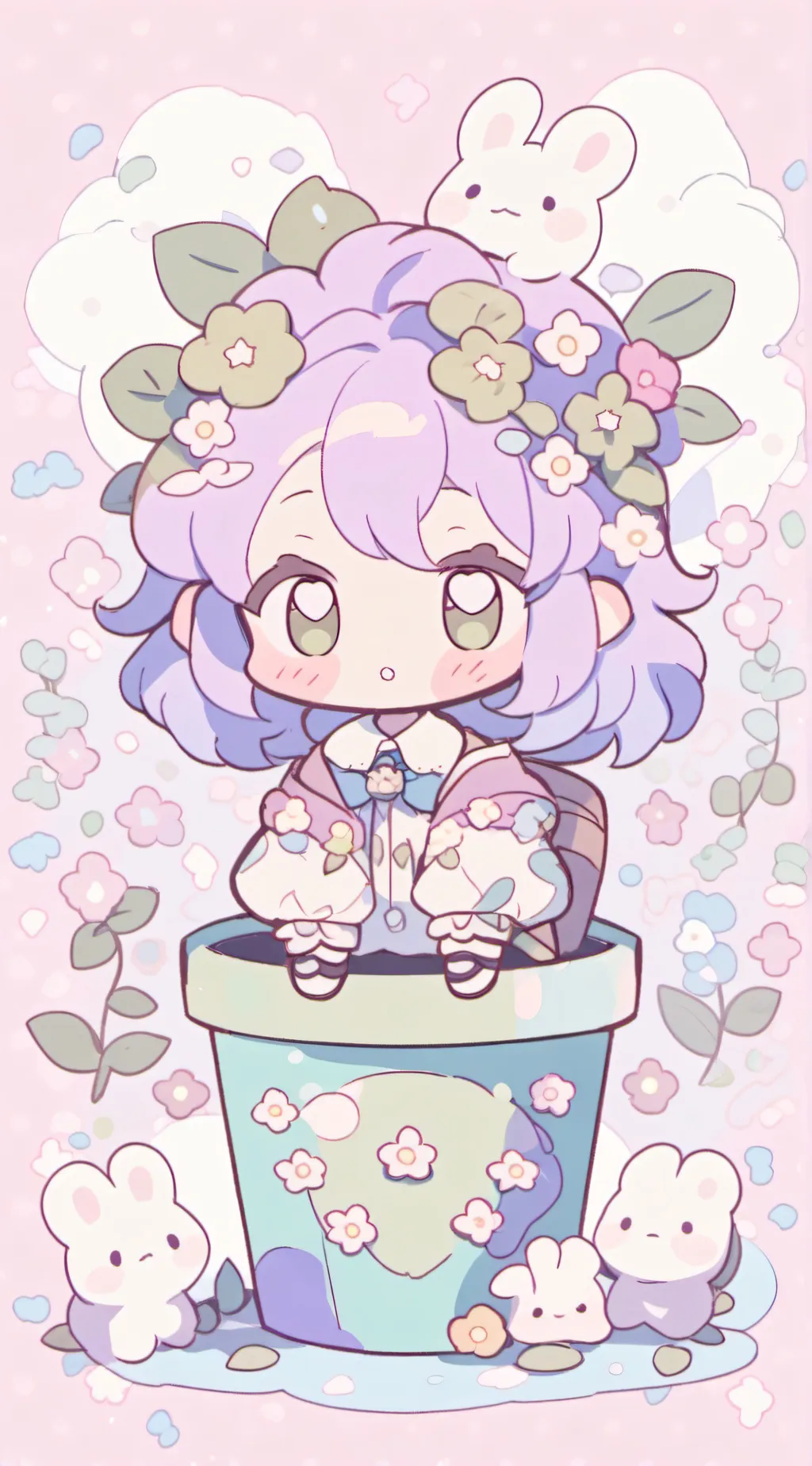 ai character: Flower background