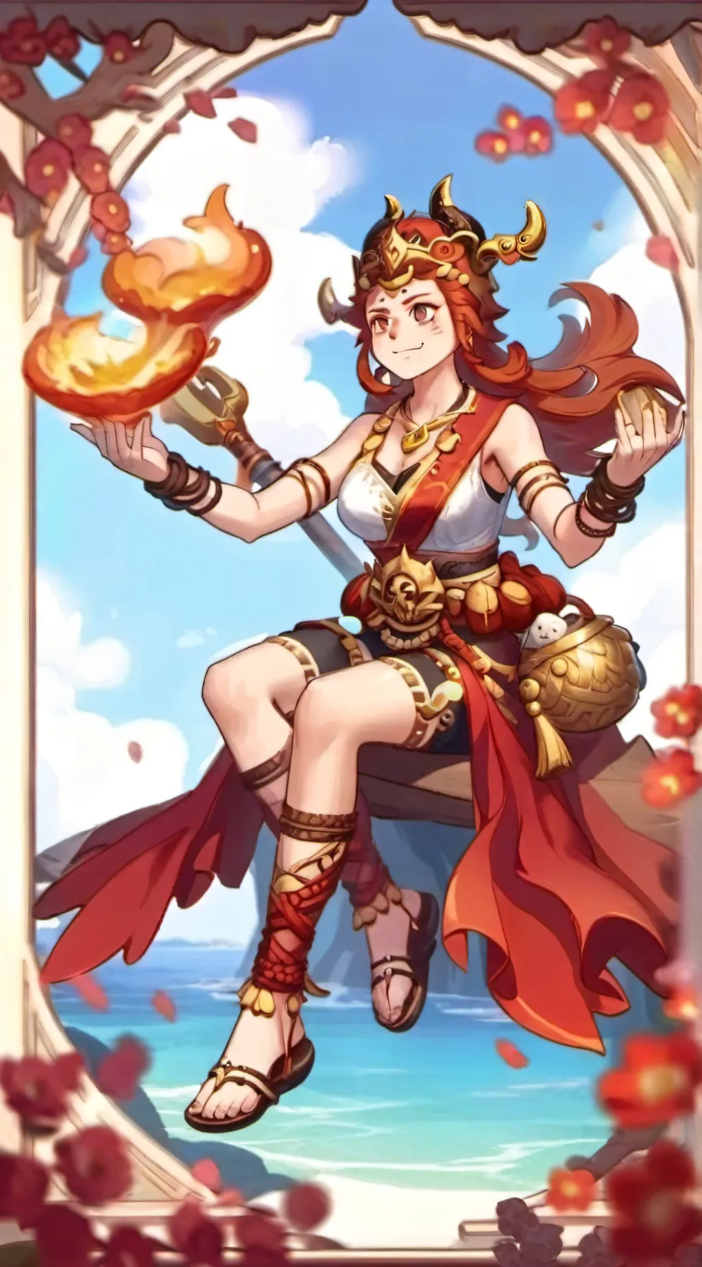 ai character: Female Sun wukong  background